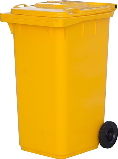 мусорный контейнер передвижной 240л жёлтый
