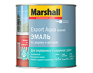 эмаль на водной основе Marshall Export Aqua черная полумат. для дерева и металла 0,5 л