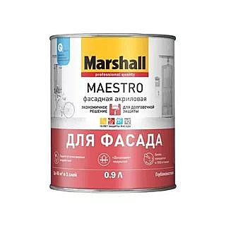 краска Marshall Maestro фасадная акриловая глубокоматовая  база BС 0,9 л