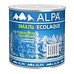 Эмаль Alpa Ecolaque на водной основе для радиаторов белая полуматовая, 0,5 л