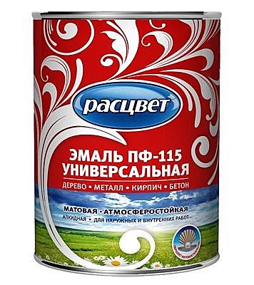 Эмаль Расцвет ПФ-115 универсальная красная, 0,9 кг