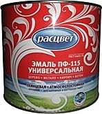 Эмаль Расцвет ПФ-115 универсальная красная, 1,9 кг